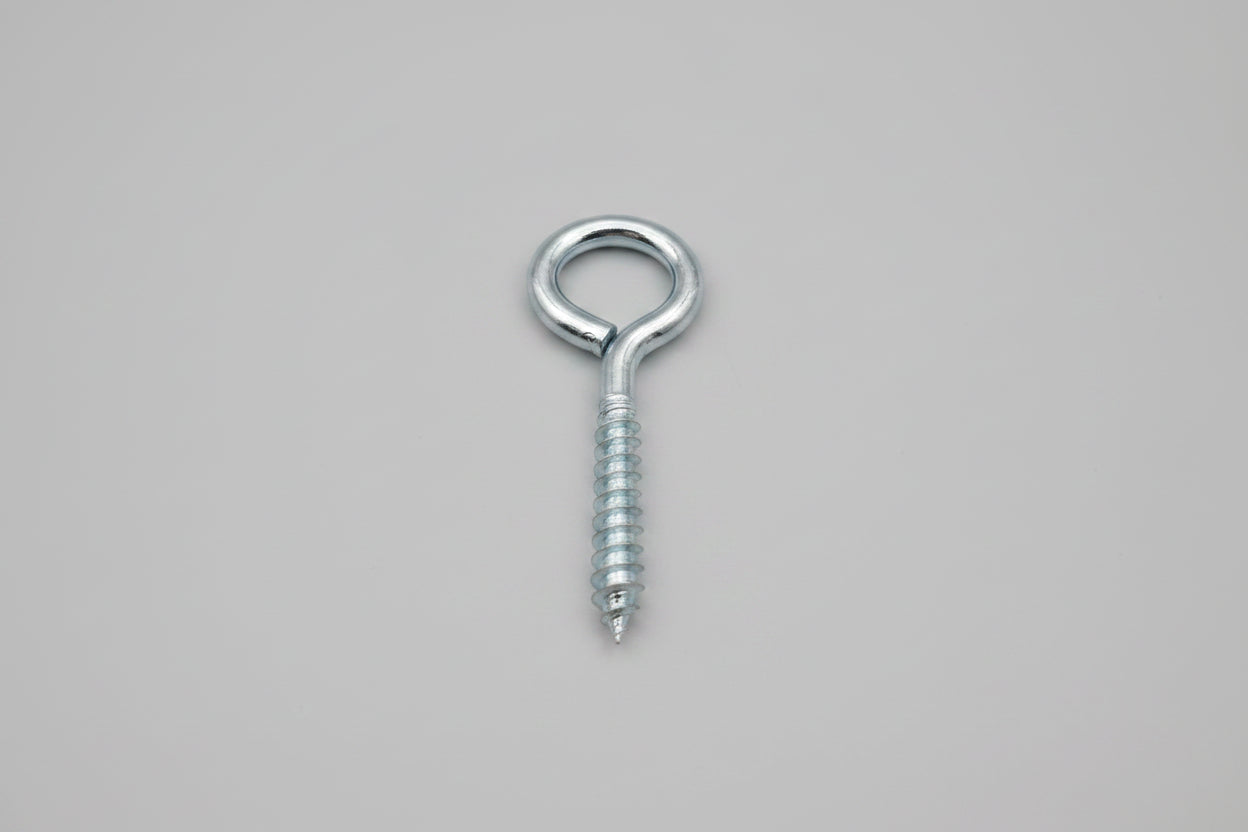 Steel Screw Eye Hooks Zinc-Plated 6mm x 80mm - Durable & Rust-Resistant