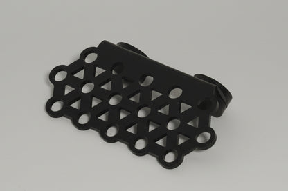 “16 hole magnetic coral frag rack mounted in reef aquarium, fits up to 20mm glass”