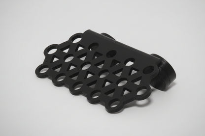 “16 hole magnetic coral frag rack mounted in reef aquarium, fits up to 20mm glass”