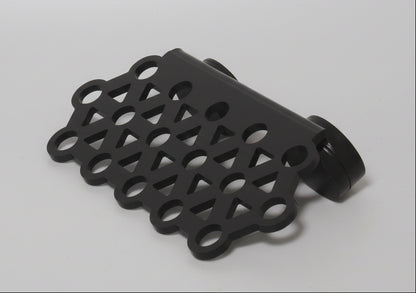 “16 hole magnetic coral frag rack mounted in reef aquarium, fits up to 20mm glass”