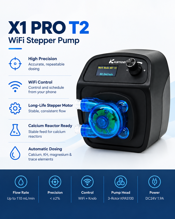Kamoer X1 Pro-T2 WiFi High-Flow Stepper Dosing Pump for Reef Aquariums