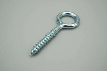 Steel Screw Eye Hooks Zinc-Plated 6mm x 80mm - Durable & Rust-Resistant