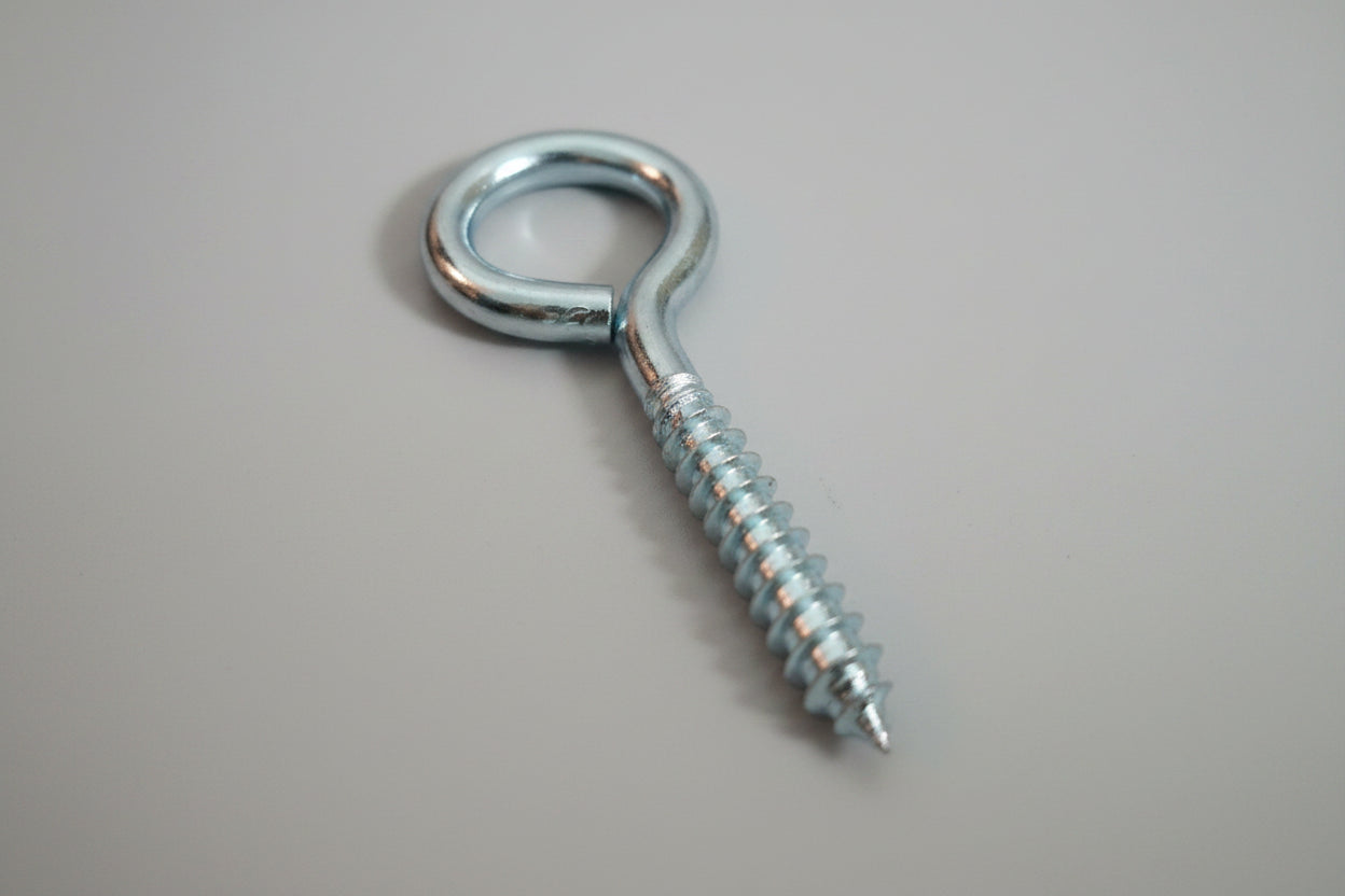 Steel Screw Eye Hooks Zinc-Plated 6mm x 80mm - Durable & Rust-Resistant