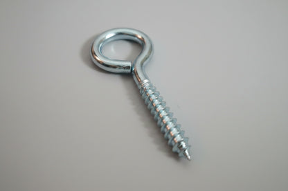 Steel Screw Eye Hooks Zinc-Plated 6mm x 80mm - Durable & Rust-Resistant