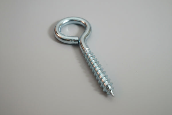 Steel Screw Eye Hooks Zinc-Plated 6mm x 80mm - Durable & Rust-Resistant