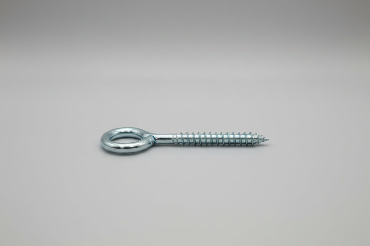 Steel Screw Eye Hooks Zinc-Plated 6mm x 80mm - Durable & Rust-Resistant