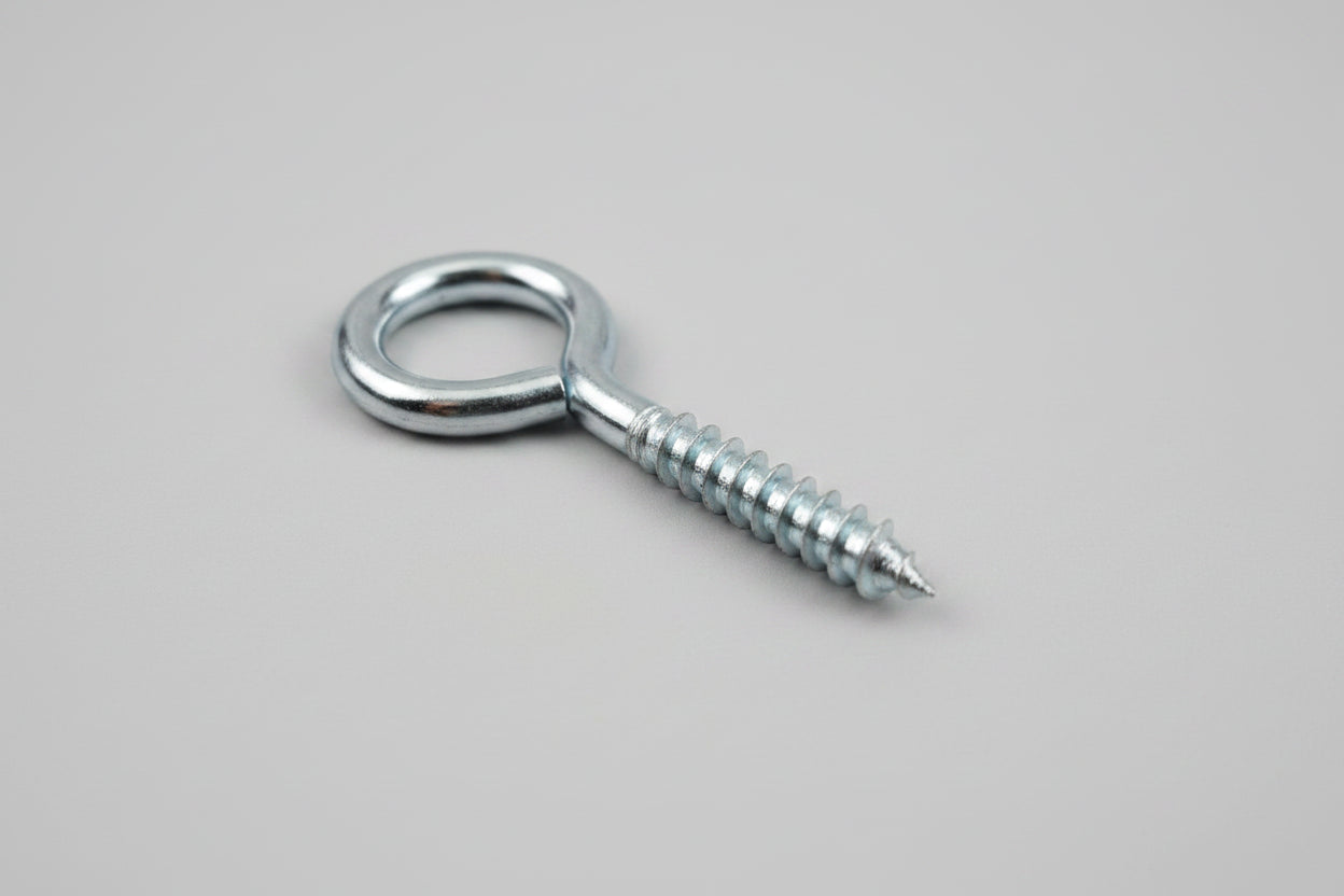 Steel Screw Eye Hooks Zinc-Plated 6mm x 80mm - Durable & Rust-Resistant