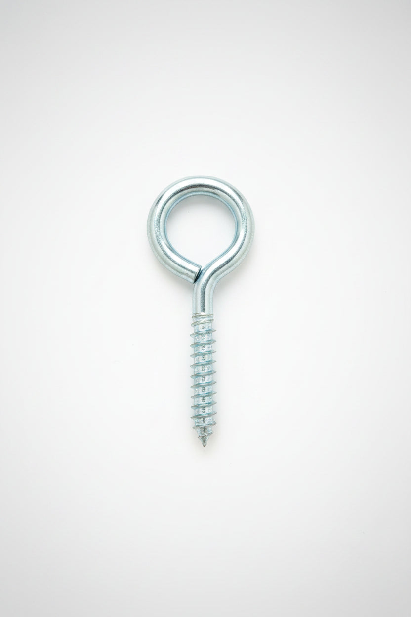 Steel Screw Eye Hooks Zinc-Plated 6mm x 80mm - Durable & Rust-Resistant