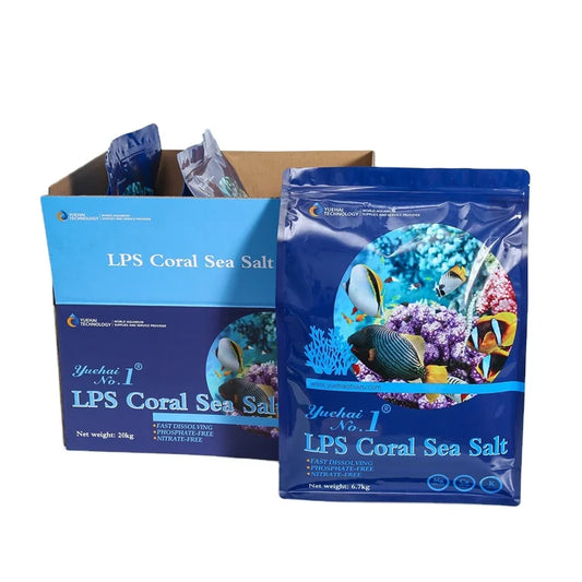 Yuehai No.1 LPS Coral Reef Sea Salt 20kg – High-quality reef salt designed for vibrant LPS coral growth and optimal aquarium health.